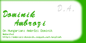 dominik ambrozi business card