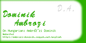 dominik ambrozi business card